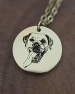 Finished engraved pendant necklace